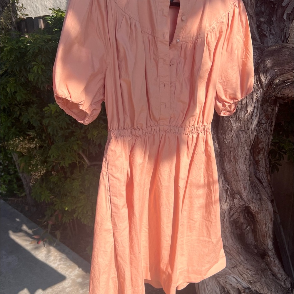 J. Crew Dress in Peachy or Blush color with Puff Sleeves